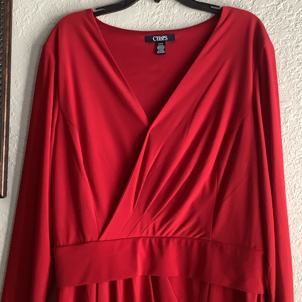 Chaps Elegant Red Long Sleeve Dress - image 6